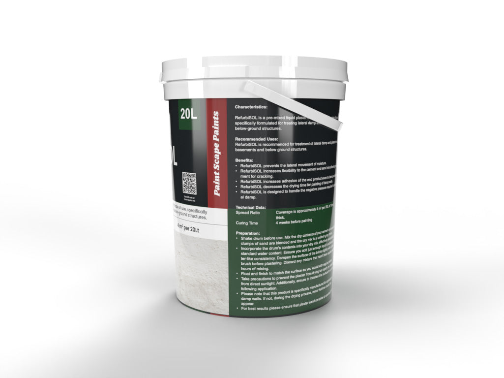 Paint Scape Paints - RefurbiSol Plaster Additive for Lateral Damp Walls