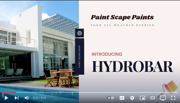Paint Scape Paints - Video of Hydrobar Roof Waterproofing Products