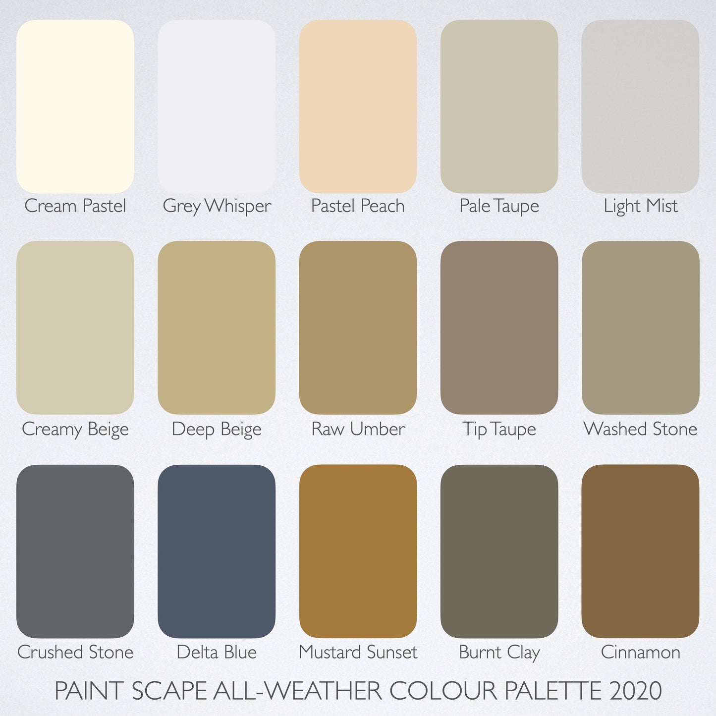 All-Weather Premium Acrylic Paint Scape Paints Colour Chart