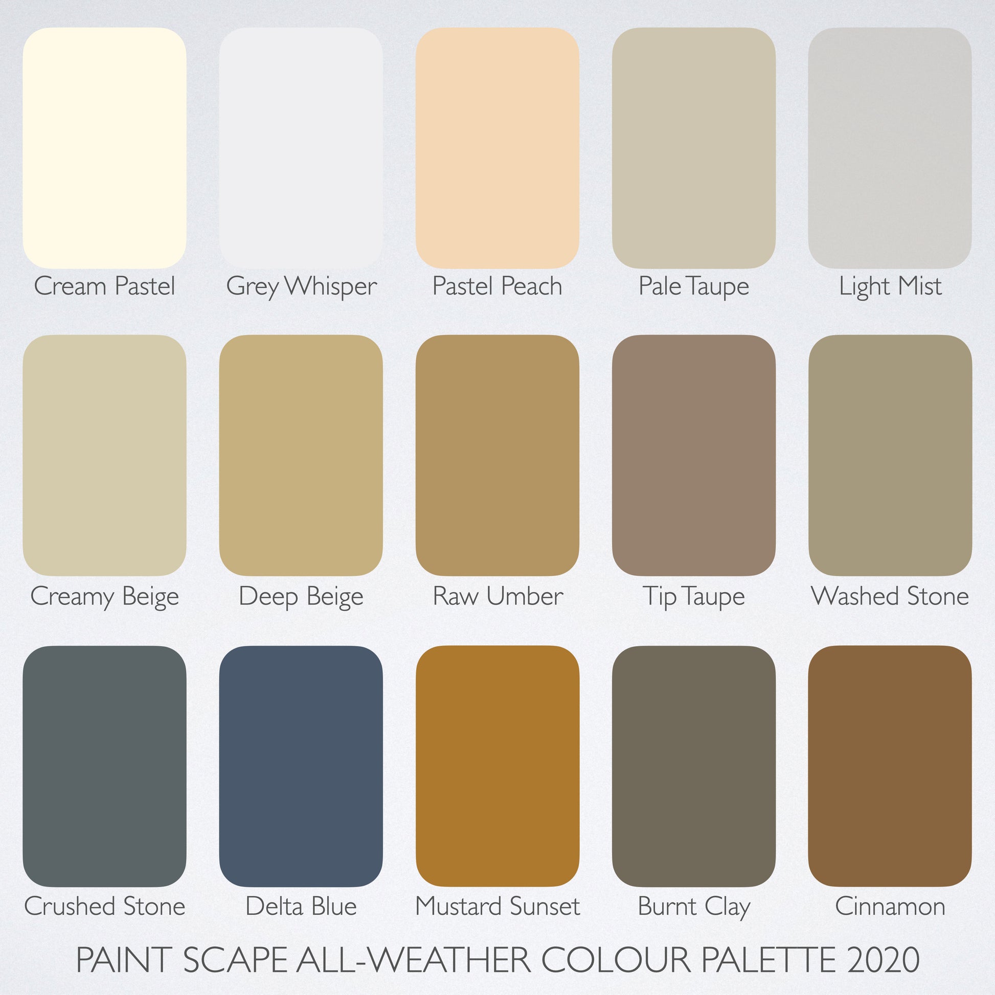 All-Weather Textured Acrylic Paint Scape Paints Colour Chart