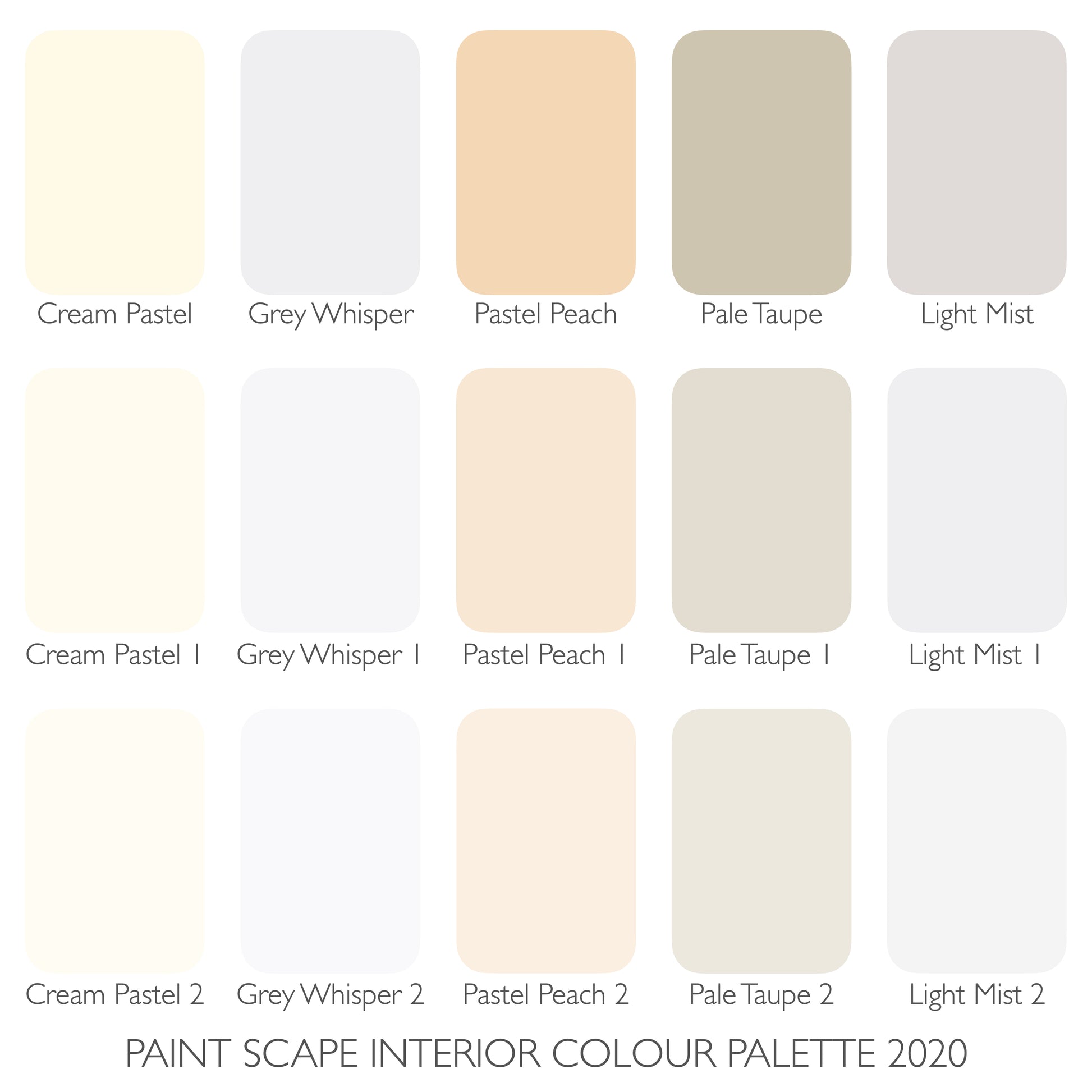Paint Scape Paints - All Wall Interior Paint Colour Chart