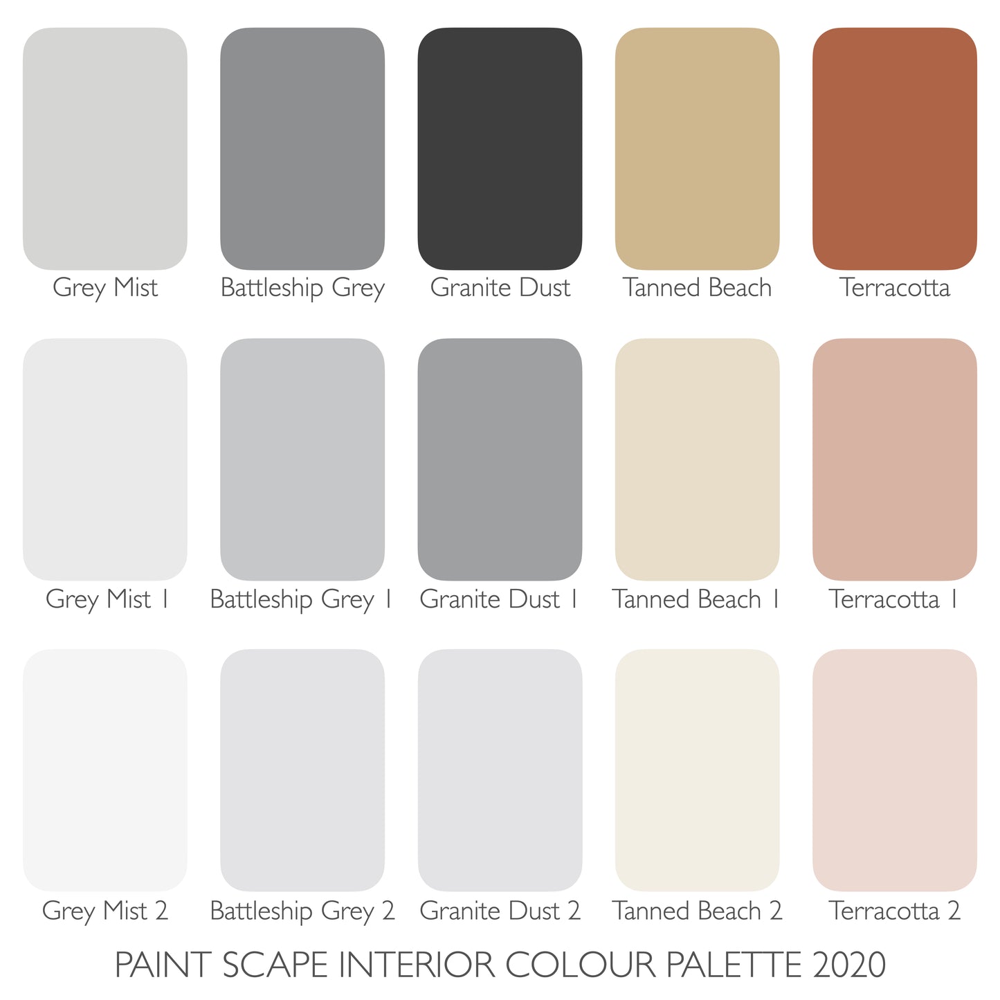 Paint Scape Paints - All Wall Interior Paint Colour Chart